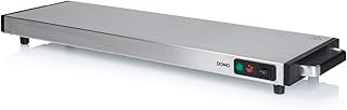 Elektrische Edelstahl Warmhalteplatte 60x20cm kabellos, 60Min. Warmhaltefunktion - 1200 Watt