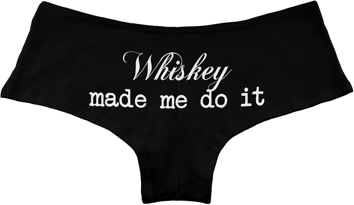 Decal Serpent Whiskey Made Me Do It Funny Women's Boyshort Underwear Panties: Clothing