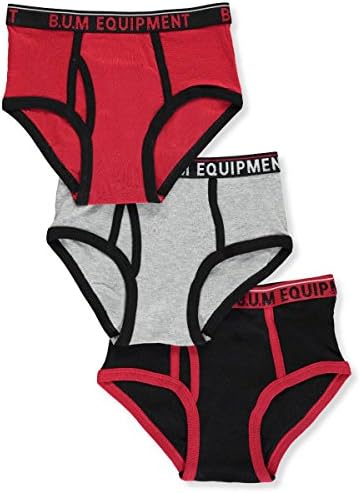 BUM Equipment Little Boys' 3-Pack Briefs - red/multi, 6-7