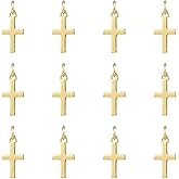 LEGENTLISUR 18K Gold Plated Cross Charms for Jewelry Making Brass Jesus Dangle Charm Cute Christ Pendants Bulk for Bracelets Necklaces Earrings DIY Crafts Supplies