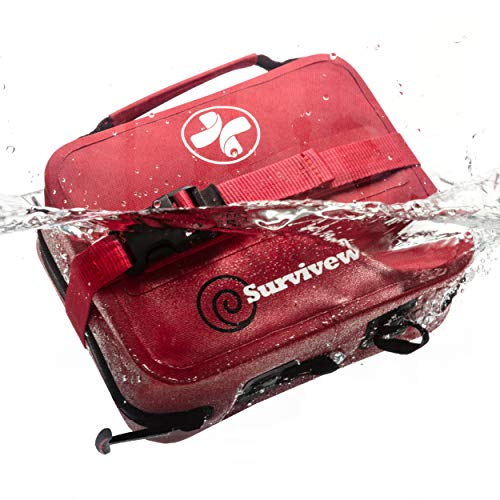 Surviveware Waterproof First Aid Kit for Kayak, Boating, Backpacking, Snow and Watersports