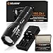 SOLARAY Handheld LED Tactical Flashlight – Professional Series ZX-1 Kit – Super Bright Flashlights High Lumen – 5 Light Modes, Adjustable Focus, Outdoor Water Resistant – Rechargeable Battery, Charger