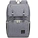 HaloVa Diaper Bag, Baby Nappy Backpack, Maternity Mommy Daddy Travel Shoulders Backpack, with Wet Cloth Pocket, Thermal Insulated Bottle Pockets and Stroller Hanging Hooks, Large Opening Design, Gray