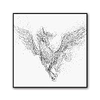 Framed Canvas Wall Art Abstract Horse Canvas Prints Home Artwork Decoration for Living Room,Bedroom - 16x16 inches