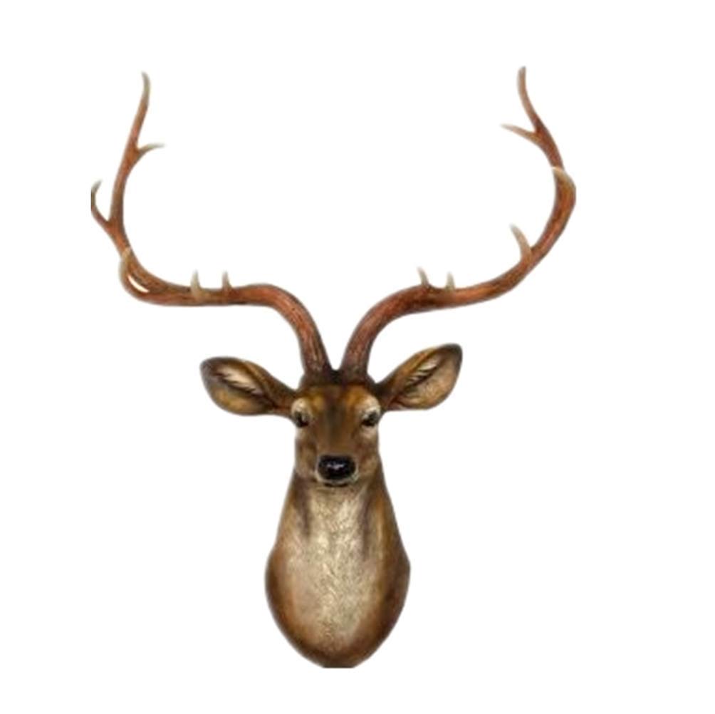 Buy Yj Home Deer Head Wall Decor Faux Stag Mounted Animal Head Wall Decor Fake Deer Head Sculpture Large Brown Online At Low Prices In India Amazon In