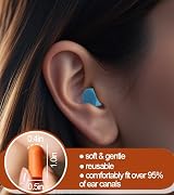 JANYUEPAI 12 Pairs Foam Ear Plugs 38dB SNR Noise Cancelling Blue Orange Case view 3