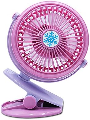 Tootu Summer Portable USB Desk Fan Mini Clip Fan Rechargeable Battery For Baby Stroller &amp; Car (Pink)