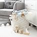 Laundry and Storage Cotton Rope Basket for Laundry, Toys, Baby Boys or Girls Room | Woven Bins with Pom Poms| Use as Hamper, Toy and Storage Basket