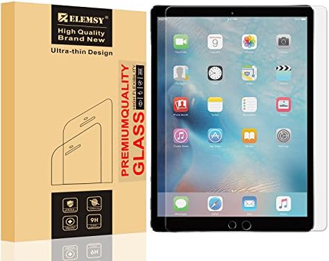 [2-Pack] iPad Air/iPad Air2/iPad Pro 9.7 Inch/New iPad 9.7 Inch(2017) Screen Protector, ELEMSY iPad 9.7inch Tempered Glass Screen Protector. [9H Hardness][0.3mm / 2.5D][Bubble-Free][Scratch-Resistant]