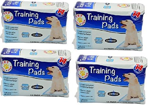 Pet All Star Puppy Pads, 14ct | 2 Bags & Carton | Embossed Pattern Locks in Moisture (PACK OF 4)
