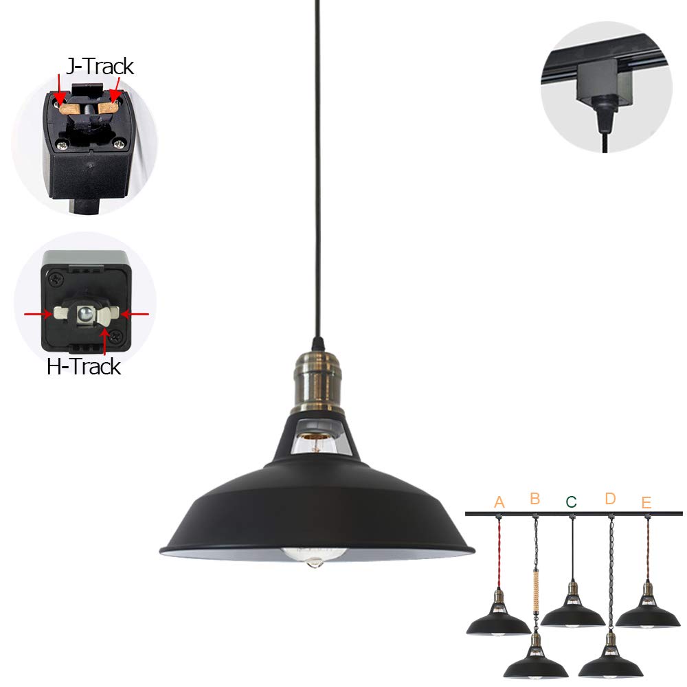 Stglighting 1 Light H Type Track Light Pendants Black Lampshade