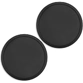 2 Pack Silicone Coasters for Drinks, Round Black Coaster with Deep Tray Grooved Design Cup Mat, Washable Heat Resistant Durable Non-Slip Coasters for Coffee Table Wooden Desk Kitchen Bar