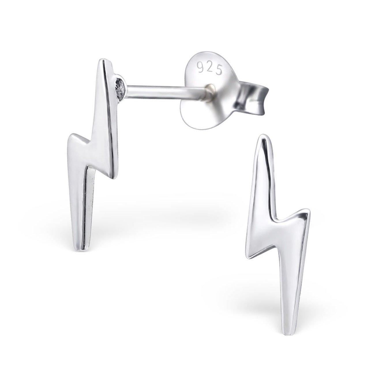 925 Sterling Silver Lightning Bolt Stud Earrings for Women & Girls – Dainty Thunderbolt Jewellery – Hypoallergenic Gift with Box