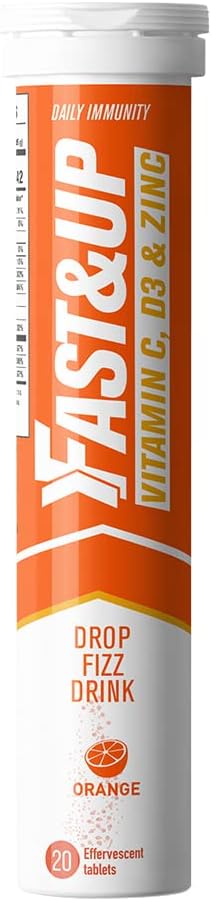 FAST&UP Vitamin C D3 Zinc Effervescent 20 Tablets Orange Flavor