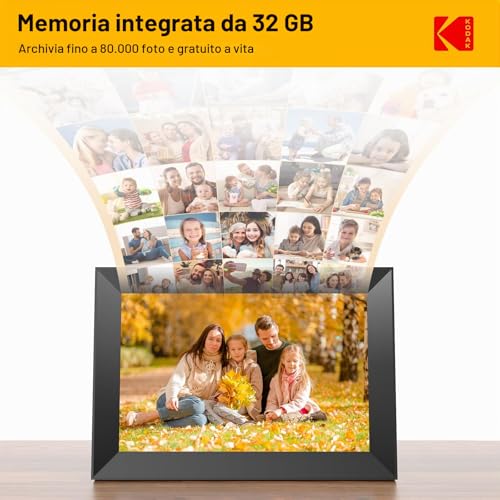 KODAK WIFI 10.1 Inch Digital Photo Frame, IPS Touch Screen, Share Photos and Videos via Email and APP, Digital Photo Frame with Auto-Rotation, Calendar, Alarm, Weather