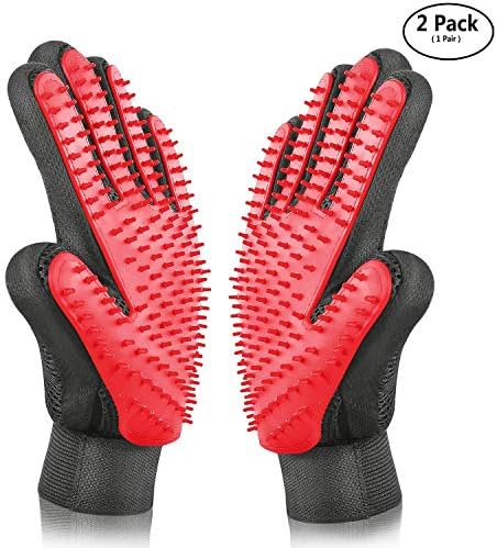 ASENKU Pet Grooming Gloves Breathable & Comfortable for Cats, Dogs Washing Deshedding Massage 1 Pair of Gloves