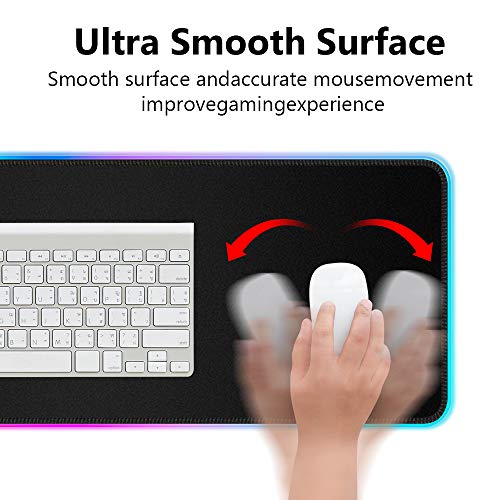 RGB Gaming Mouse Pad ,Large Extended Soft Led Computer Keyboard Pad