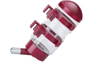 FOBLOEER No Drip Dog Kennel Water Bottle Dispenser for Crate, 400ml Dripless Pet Drinking Fountains Kettle with Automatically Feeding Water (Red) (Red)