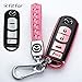 121Fruit Way for Mazda Key Fob Cover, Key Fob Case for Mazda 3 6 8 Miata MX-5 CX-3 CX-5 CX-7 CX-9 4-Buttons Premium Soft TPU Full Cover Protection Smart Remote Keyless Key Fob Shell,Pink