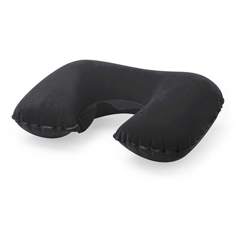eBuyGB Inflatable Neck Pillow for Travel, Blow Up Compact Portable Head & Neck Support Cushion - Airplane, Car, Train (Black)
