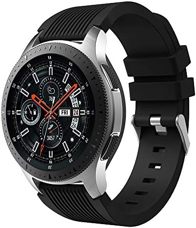 Lakvom Compatible for Samsung Galaxy Watch 46mm Band, Silicone Sport Replacement Bracelet Strap for Galaxy Watch 46mm