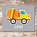 Boys Construction Trucks Set (Haul, Lift, Roll, Spin) Art Prints (Set of 4) - Unframed - 8x10s | Perfect for Little Builders' Rooms | Construction-Themed Artwork Featuring Trucks | Cute Wall Art