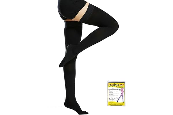Beister 20-30 mmHg Compression Stockings for Women & Men, Medical Closed Toe Thigh High Socks Graduated Support for Varicose