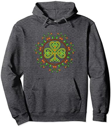 Unisex Shamrock Lucky Irish - mandala frame St Patrick's Day Hoodie Medium Dark Heather
