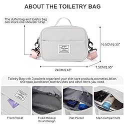 HYC00 Travel Duffel Bag with Toiletry Bag, Sports