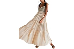 YIULANGDE Women Boho Tie Shoulder Dress Y2k Floral Smocked Long Flowy Dresses Cute Summer Beach Spaghetti Strap Maxi Sundress