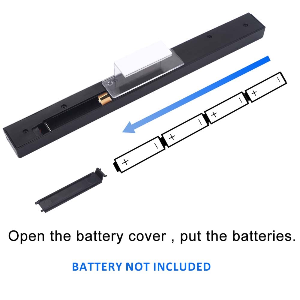 LUCXXI Wii Wireless Sensor Bar, for Wii Sensor Bar Replacement Compatible with Nintendo Wii/Wii U Console with Stable Stand, Black