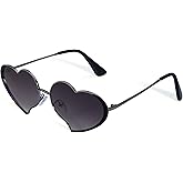FancyPink Women's Heart Sunglasses - Thin Metal Frame Sun Glasses,Lovely Heart Style Shaped for Party/Music/Outdoors