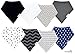 Baby Bandana Drool Bibs for Boys and Girls by TheAZBaby, Unisex 8 Pack Organic Cotton Bib Gift Set, for Teething and Drooling, Soft Absorbent and Hypoallergenic.