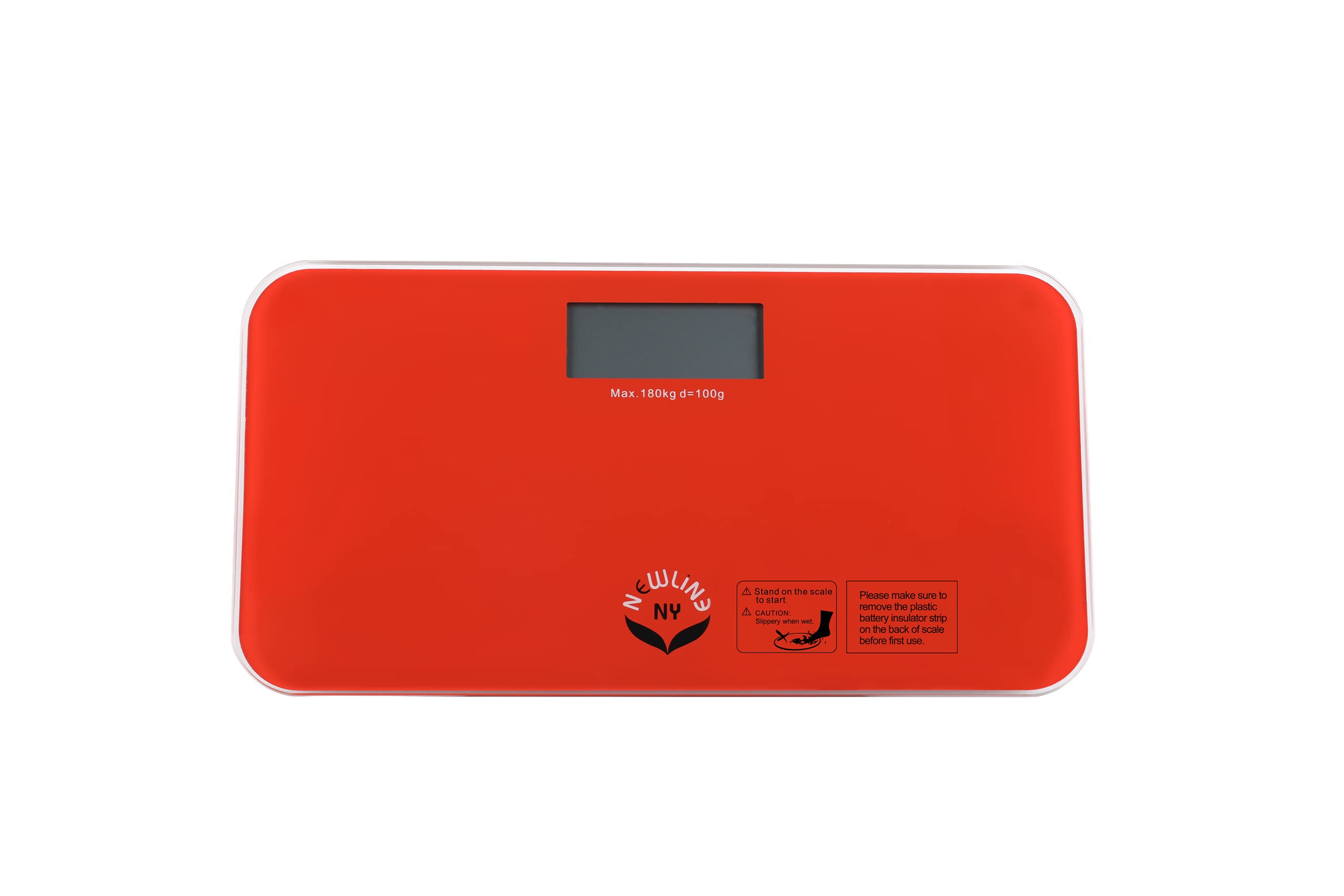 NewlineNY SBB-0720N-NYRO Step-On Mini Travel Bathroom Scale - Red Orange