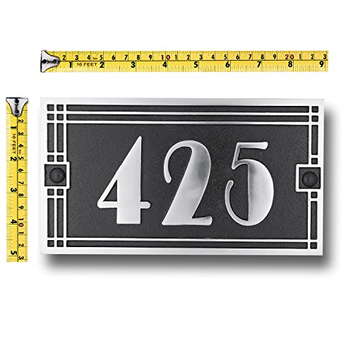 Art Deco Style House Address Plaque in Solid Cast Aluminium. This Hand Made in England Plaque is Created Especially for You to Your Specifications (230mm x 142mm)
