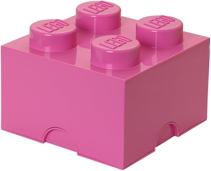 LEGO 4003, Caja en forma de bloque de lego 4, color rosa [importado de Alemania]: Amazon.es: Juguetes y juegos