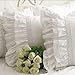 Shabby Vintage White Embroidery Lace & Ruffle Matching Pillowcase Pillow Sham