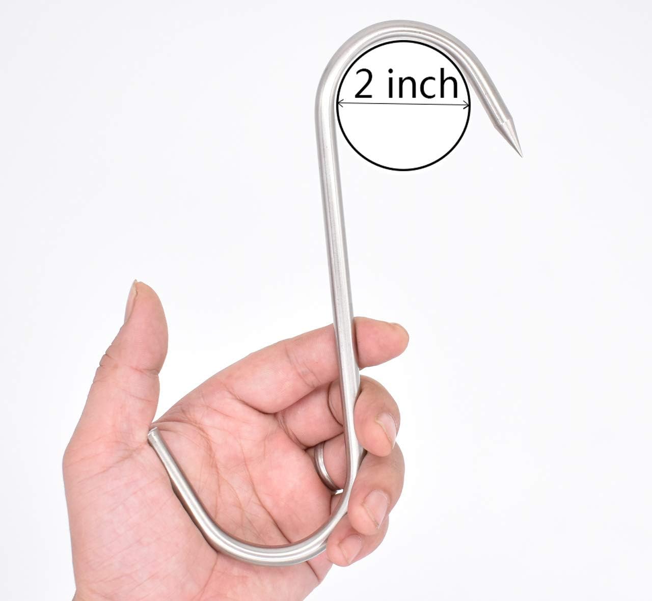 HONSHEN 8 Inch Meat Hook,8mm Heavy Duty S-Hooks Stainless Steel Meat Processing Butcher Hook (Meat Hooks 8inch8mm4p) - Image 4