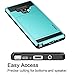 Vofolen Sliding Cover for Galaxy Note 9 Case Wallet Credit Card Holder ID Slot Pocket Heavy Duty Protection Dual Layer Protective Hard Shell Hybrid TPU Bumper Armor for Samsung Galaxy Note 9 Sky Blue