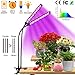 Grow Light for Indoor Plants 50W 96 LED Full Spectrum Plant Lights, Auto On/Off 3/6/12H Timer 5 Dimmable Levels 3 Switch Modes Dual Head Desk Growing Lamp for Gardening Seedling Succulent Hydroponic