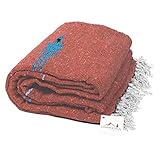 Open Road Goods Red Earth/Burnt Orange Yoga Blanket - Thick Mexican Thunderbird Blanket - Handmade and Made for Yoga!