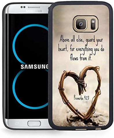 Note 8 Case Samsung Galaxy Note 8 Black Cover TPU Rubber Gel - Christian Quote Proverbs 4:23