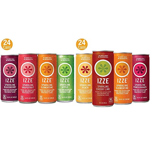 IZZE Sparkling Juice, 4 Flavor Variety Pack, 8.4 Fl Oz (Pack of 24