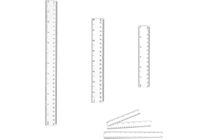 3PCS Clear Plastic Ruler(6 inch 8 inch 12 inch) Straight Ruler Plastic Measuring Tool for Student School Classroom Home Offic