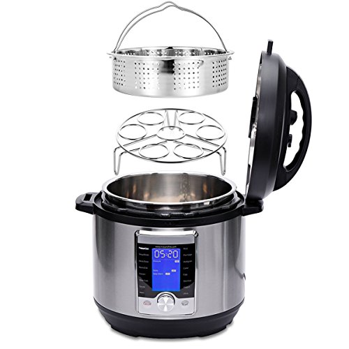 Steamer Basket, Aiduy Stainless Steel Strainer Basket Egg Steamer Rack Vegetable Steamer Pot with Silicone Kitchen Tongs Dish Clip for 8qt Instant Pot and Pressure Cooker Accessories