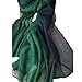Unilove Summer Silk Scarf Gradient Color Long Lightweight Sunscreen Shawls for Women (Dark Green)