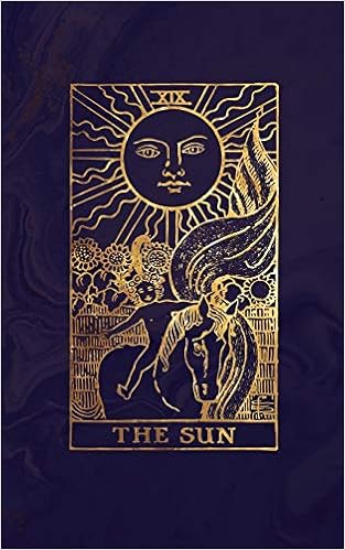 The Sun Tarot Card Bullet Journal 5 X 8 Midnight Marble And