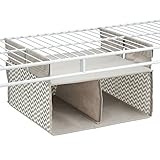 InterDesign Chevron Soft Closet Storage - Hanging Shelf with Two Compartments for Wire Shelving Systems, Taupe/Natural