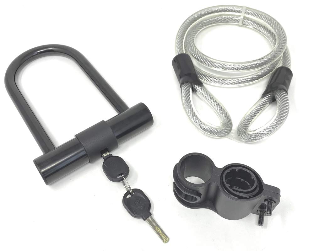 Bicycle Security Safety D Lock Bike 1.2M with Two Keys U Shaped Heavy Duty Comes with Cable Frame Bracket Clamp Easy Fit