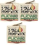 FlicWic Hemp Wick Refill for Flic Wick Dispensers, 12' Spool - 3-Pack